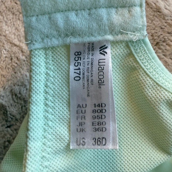 Wacoal Sport High-Impact Underwire Bra 855170 in Ambrosia Size 36D - Picture 7 of 9